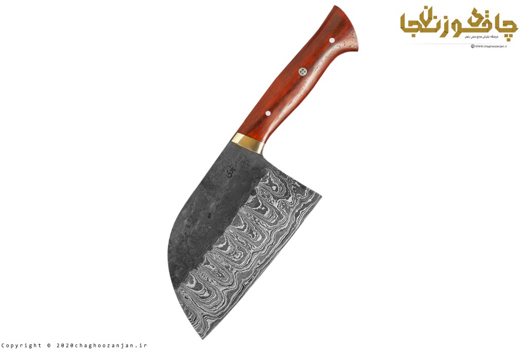 چاقوی حرفه ای آشپزی و سرآشپز مدل صربستانی با تیغه فولاد داماس 