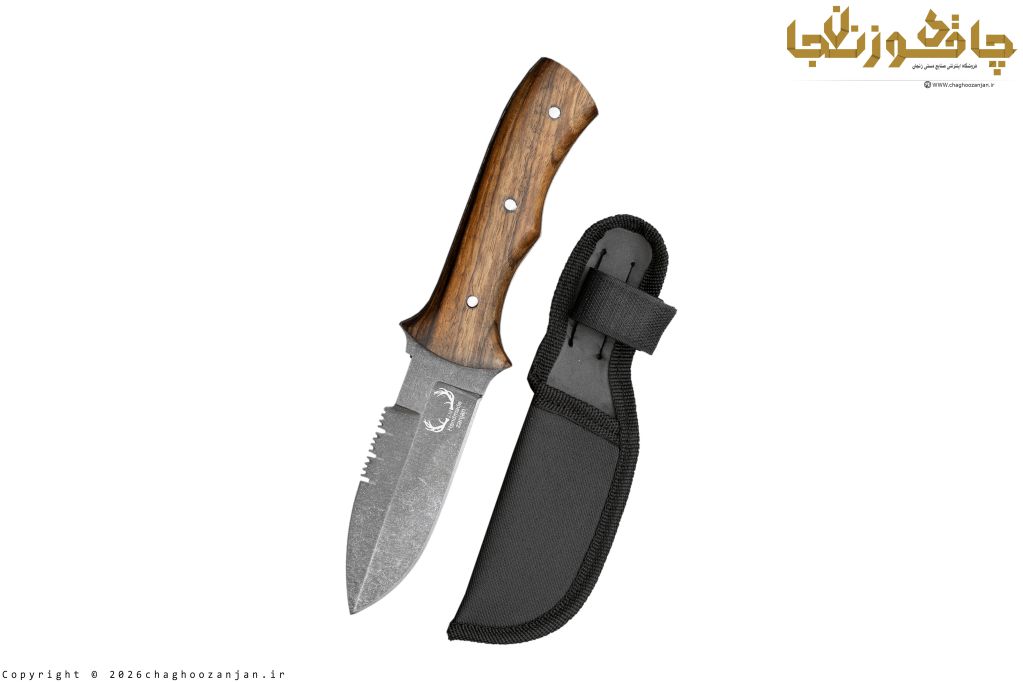 نک نایف 15 سانتی مدل تپل استاد محمدی با دسته چوب ریشه گردو