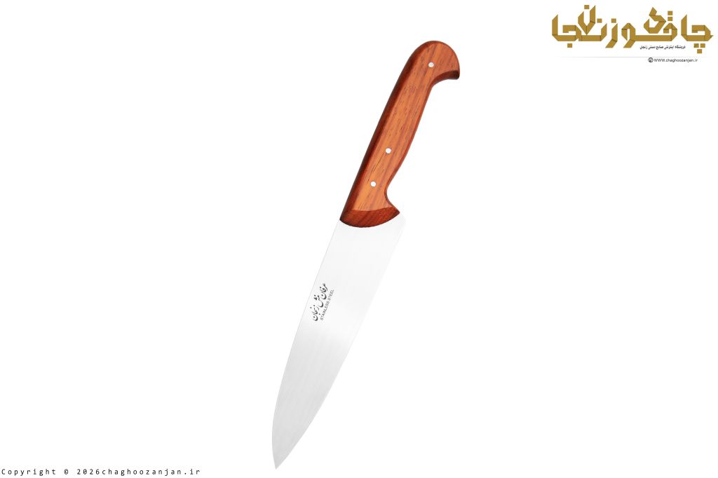 چاقوی آشپزخانه سفارشی طرح ایوو دستساز استاد عرفان منش با تیغه ضدزنگ